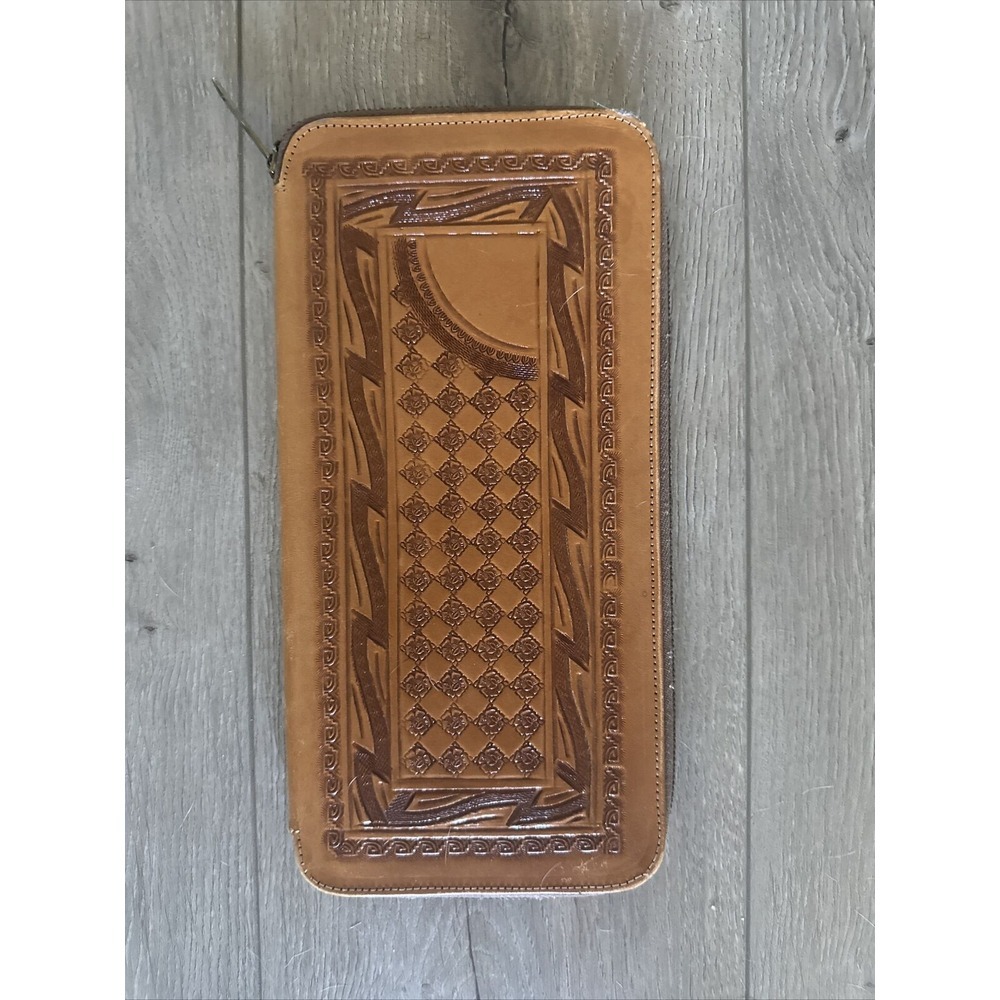 Vintage Artmex Genuine Leather Hand-Tooled Wallet/Bankers Wallet